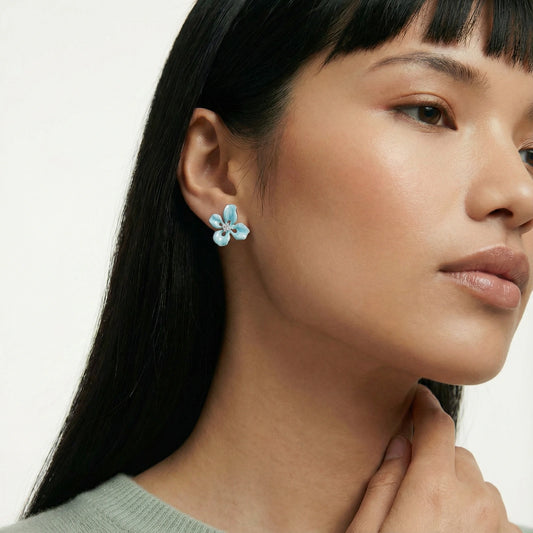 Azure Bloom Stud Earrings
