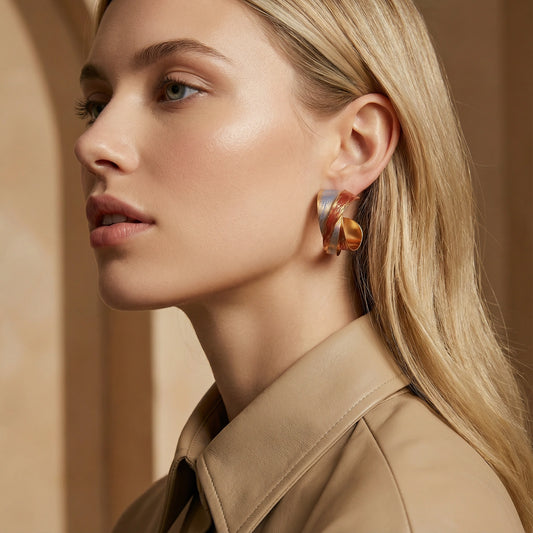 Twisted Flame Hoop Earrings